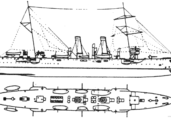 Корабль SMS Zenta [Protected Cruiser] (1910) - чертежи, габариты, рисунки